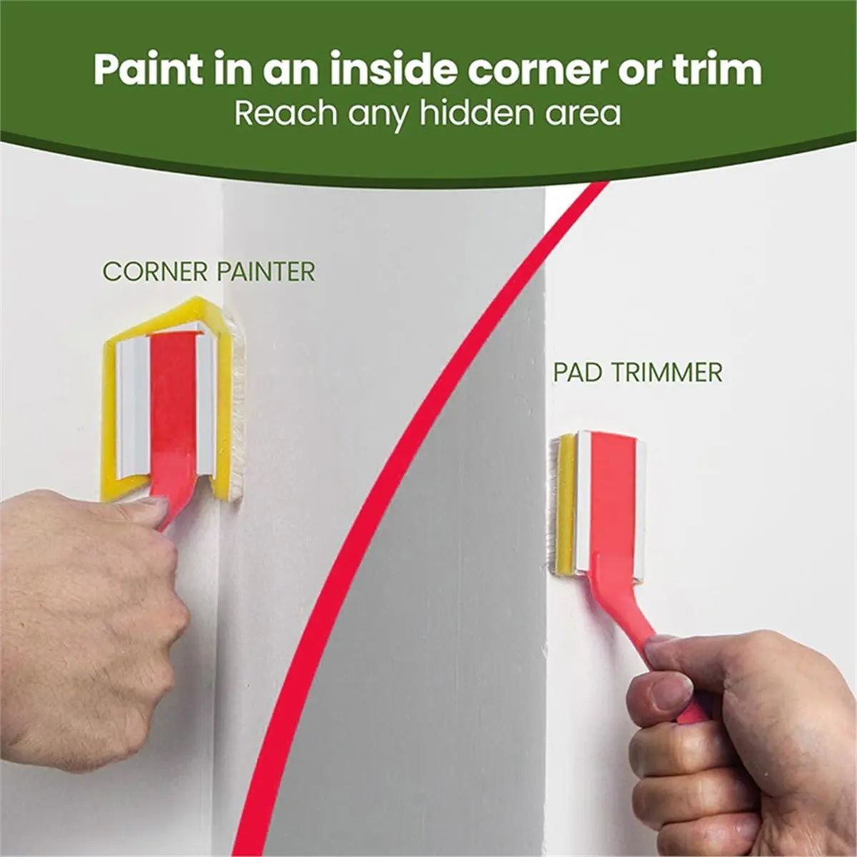 

2026 NEW Paint Edger Tool Kit with 360° Rotation Handle, Wall and Ceiling Pad Painter, 7 Inch Paint Pad Set