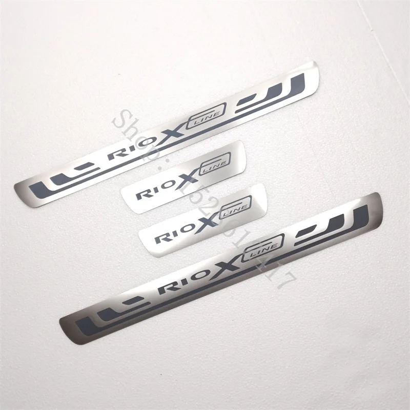 Auto Sticker For Kia Rio 3 4 K2 X-Line Accessories 2010 2011-2024 Stainless Steel Door Sill Scuff Plate Car Styling Protector