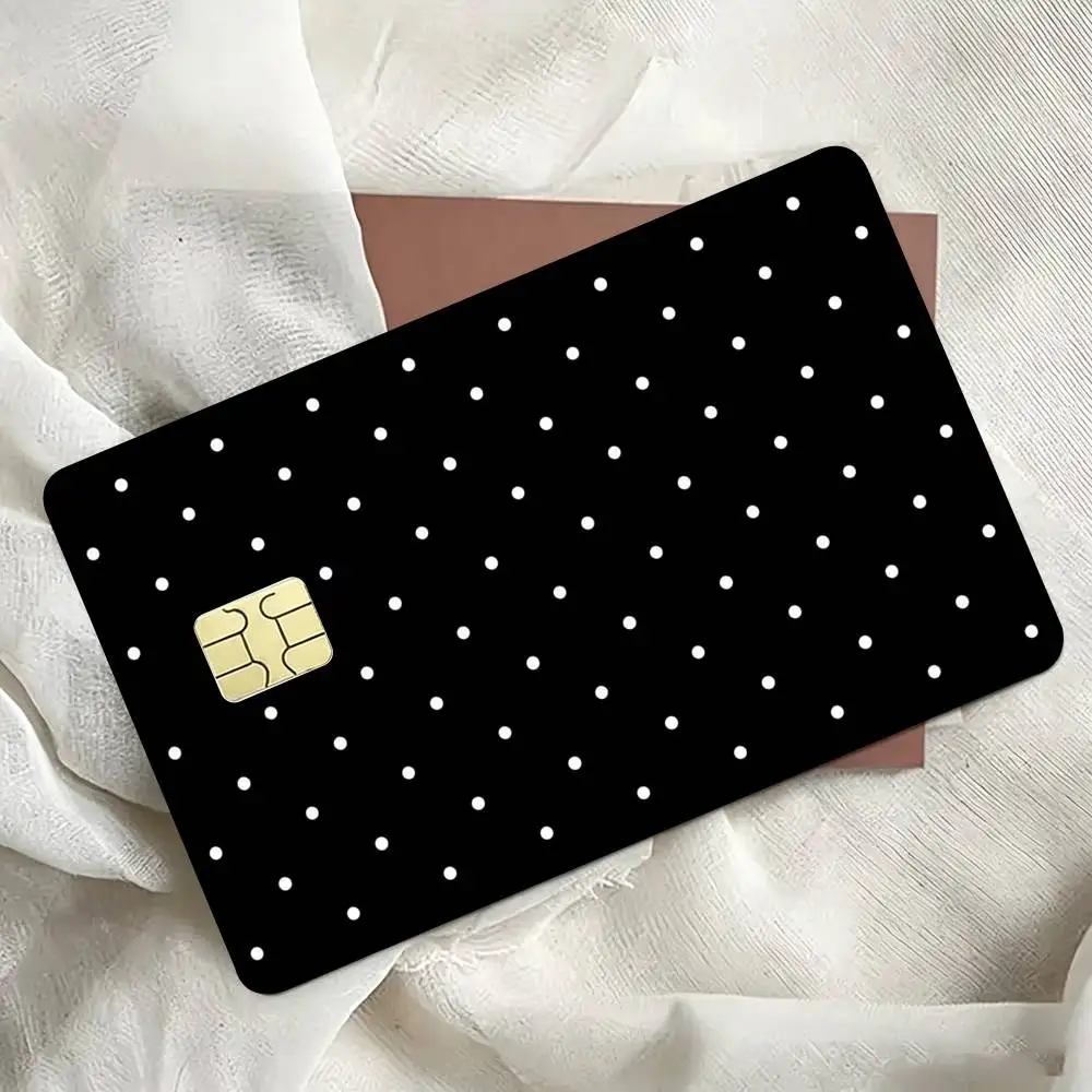 Glitter Polka Dot Serie 4pcs  Diy Credit Debit Card Sticker Party Sticker Decoration Waterproof Small Chip Card Skin Sticker