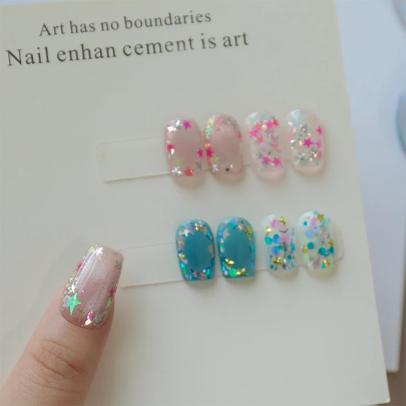 1 caja de purpurina láser holográfica de Color con forma de estrella para decoración de uñas, accesorios de decoración para uñas