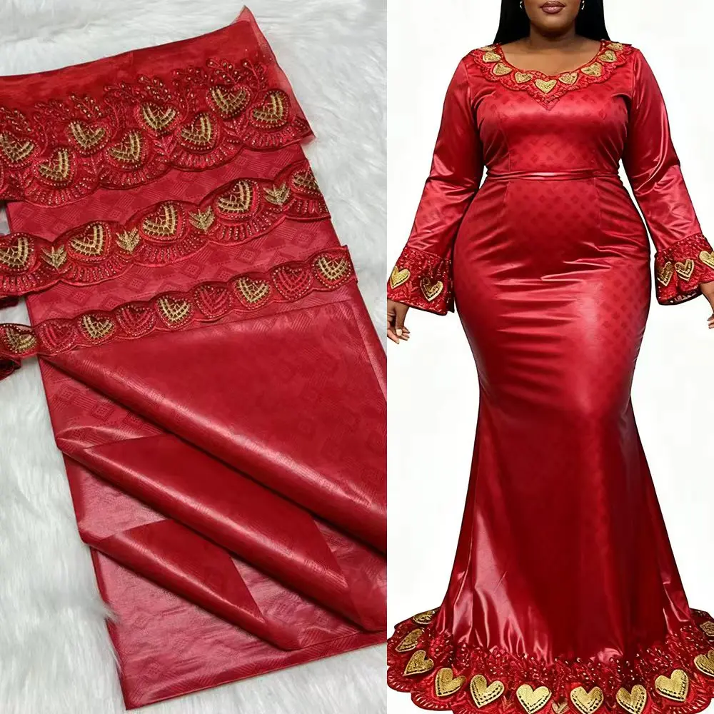 

20 ярдов ленты для рукоделия, швейные аксессуары, кружевной материал Bazin Riche, африканская кружевная ткань для женщин