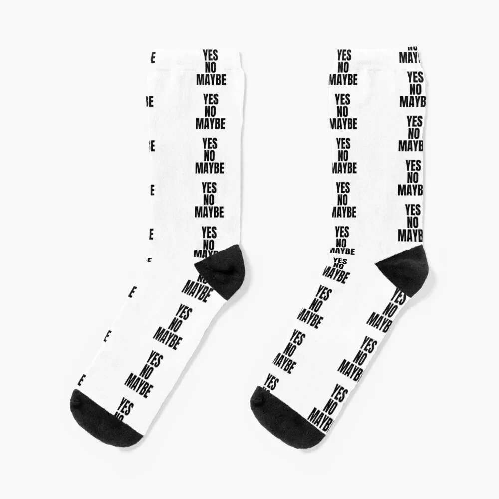 Yes No Maybe Socks FASHION cartoon New year's christmas stocking Socks Men's Women's