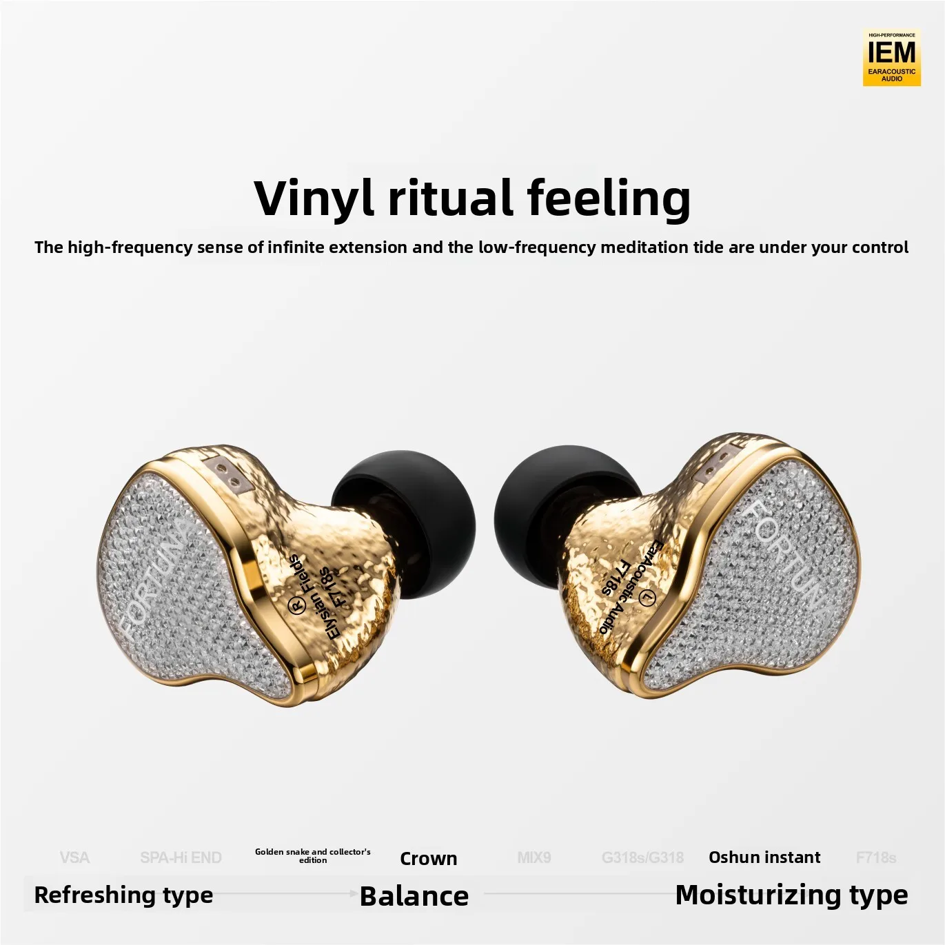 EarAcoustic FORTUNA F718s 4.4mm Balance Hifi Earphone Dual-magnetic Circuit Dual-chamber Tesla  Dynamic Driver Wired Earbuds