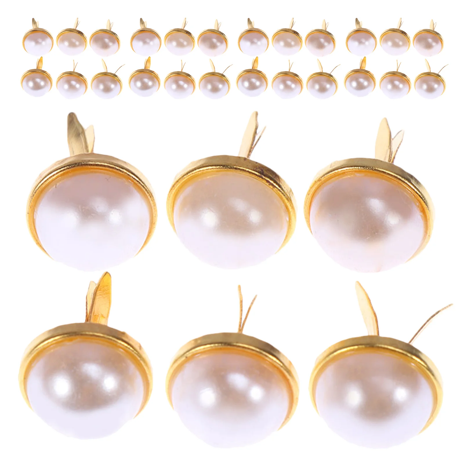 Brads de perles demi-rondes, 120 pièces, embellissements en métal doré pour bricolage, vêtements, artisanat, Scrapbooking, Mini brads décoratifs de 12Mm