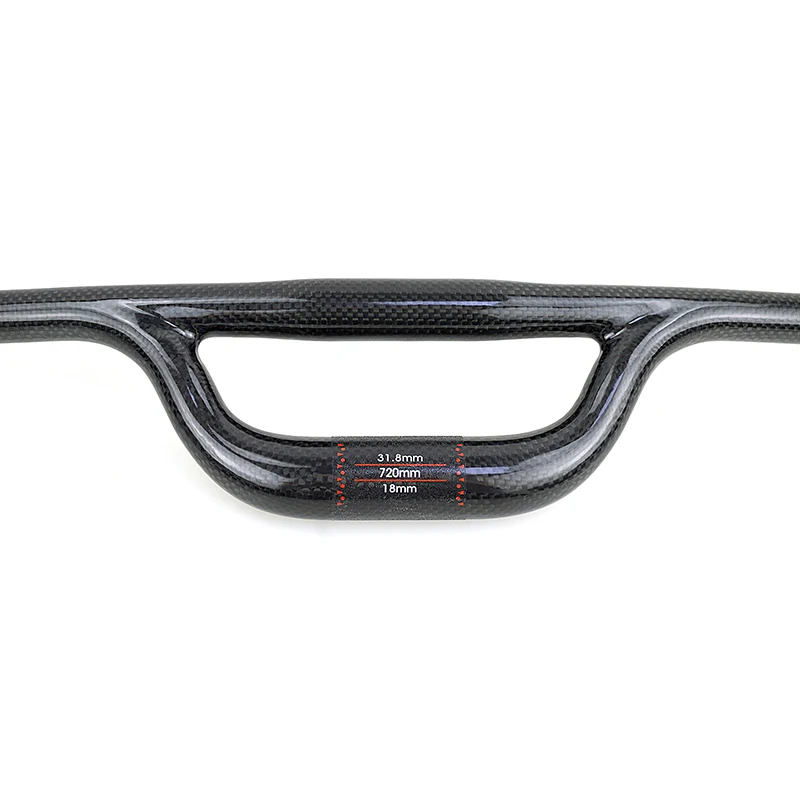 Neuer Kinderfahrradlenker Matt 3K Vollcarbonfaser Fahrradlenker 9,5 Grad Rückenwärtsneigung Doppelrohr Carbonlenker MTB 66mm Höhe – Detail 16