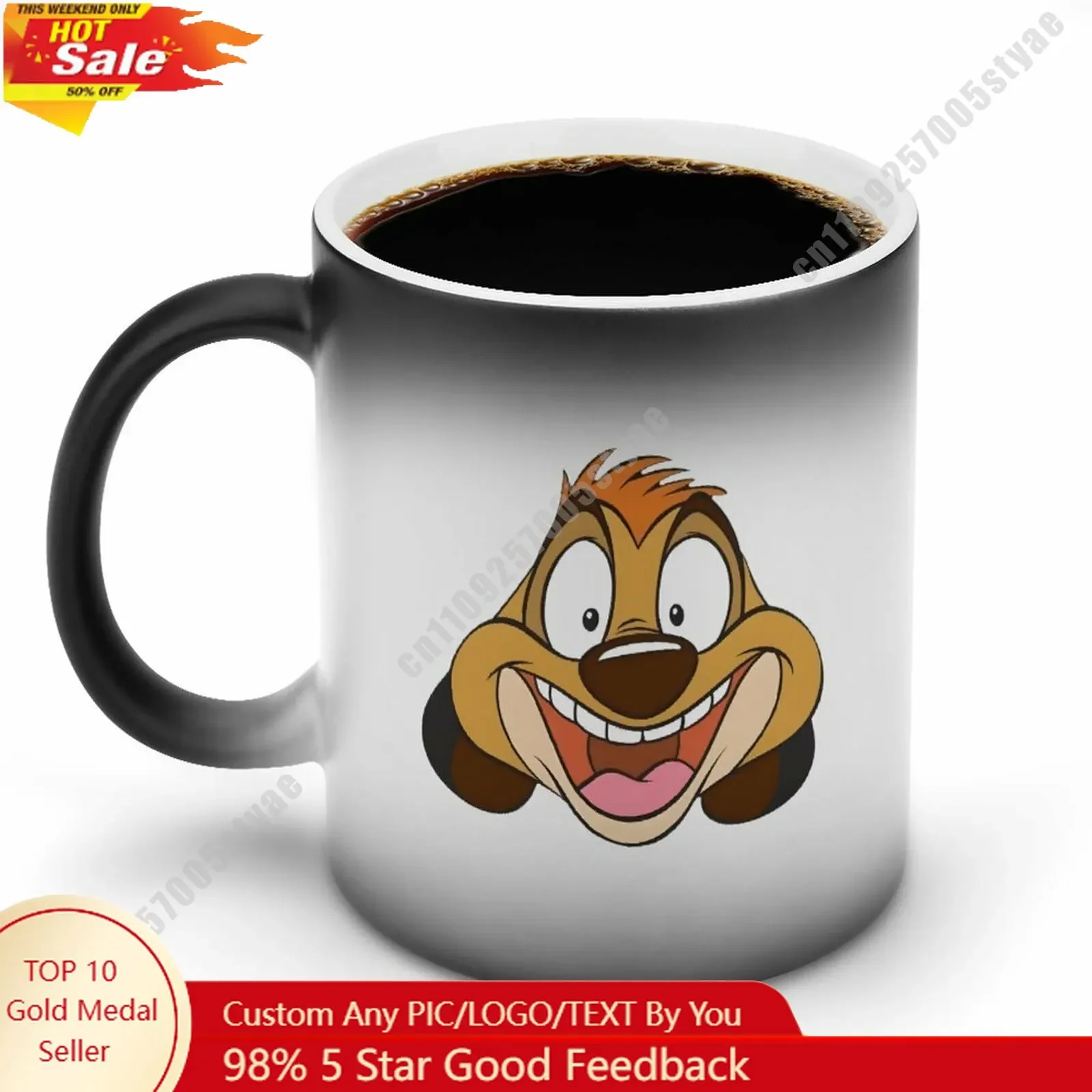 

Timon Color Changing Mug Disney Cartoon Custom Personalized Photo Printing DIY Coffee Cup Birthday Gift Ceramic Mug