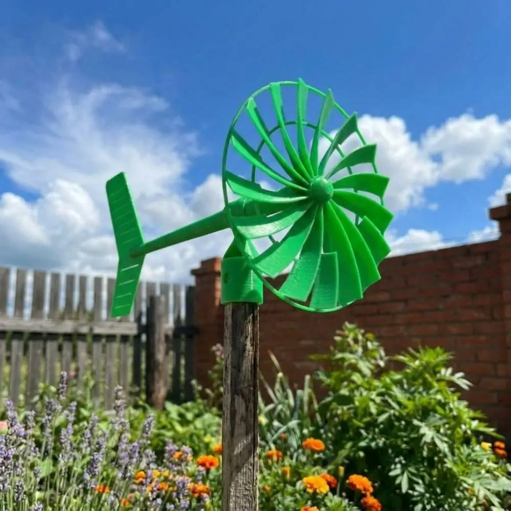 3D Printed Garden Wind Spinner Waterproof Weather Resistant Outdoor Wind Vane Decor Rustic Wind Stable Rotating Wind Wheel view 4