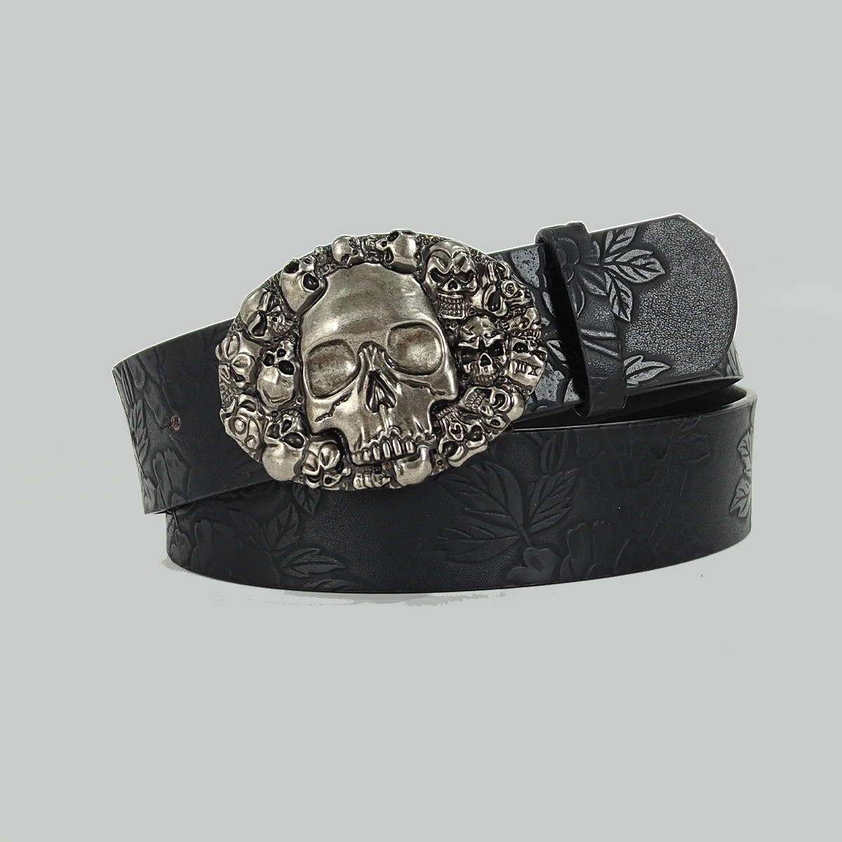 Western PU Leather Belt Cowboy Floral Engraved Jeans Belt for Men and Women Luxury Designer fashion Gothic ACCEssories Waistband - view 6