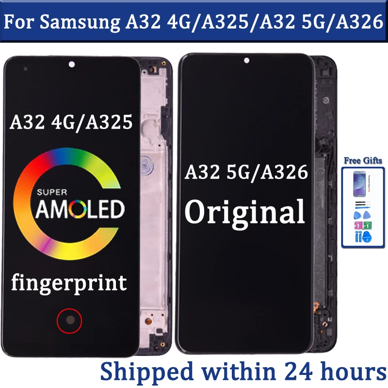 

AMOLED For Samsung A32 4G LCD A325 SM-A325M Display Touch Screen Replacement For Samsung A32 5G Display SM-A326 LCD