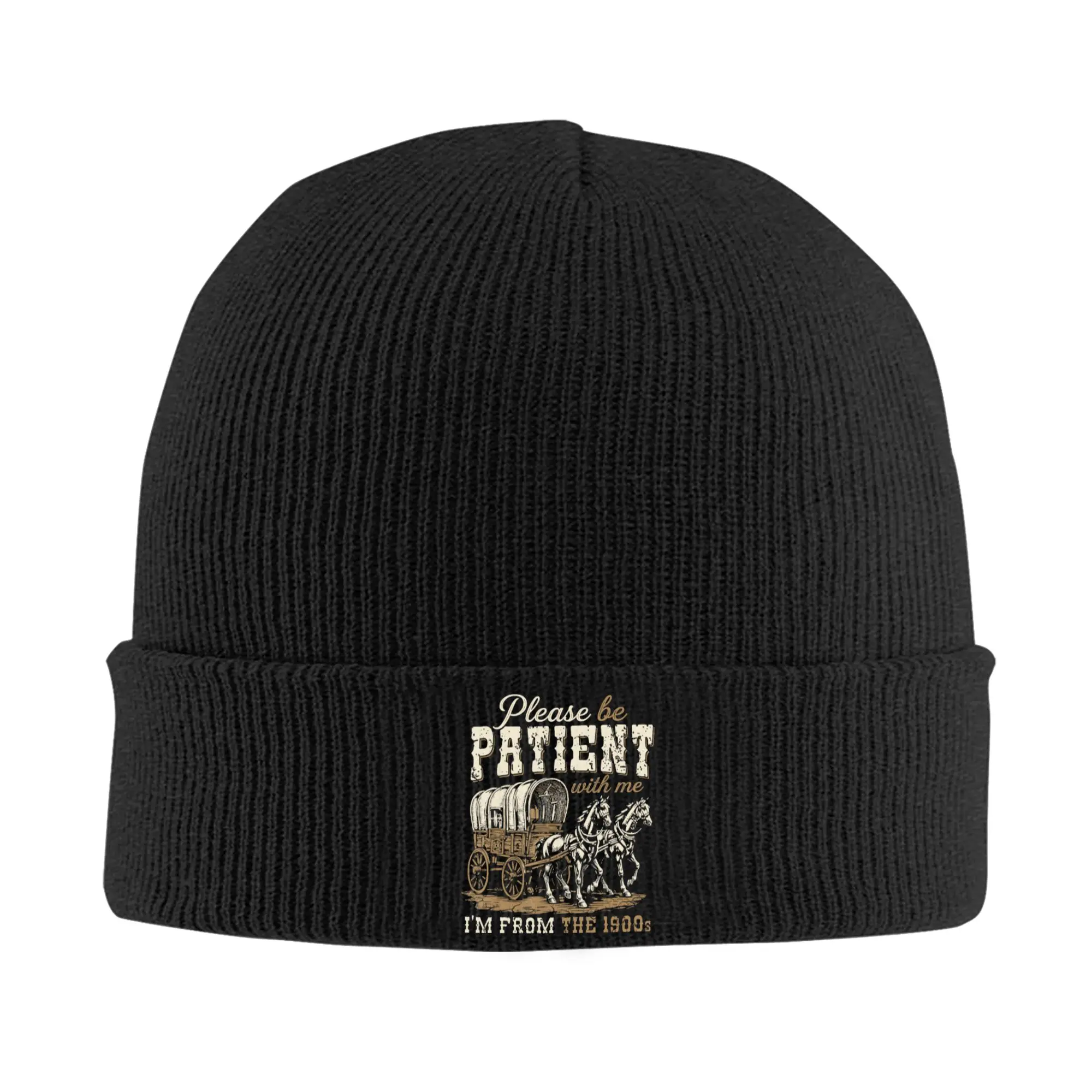 Please Be Patient Born in 1900s Knitted Hat Autumn Winter Beanie Fashion Humor Funny Cap Unisex Acrylic Hip Hop Skullcap