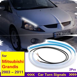 1pair Car LED DRL Daytime Running Lights Waterproof Auto Turn Signal Yellow Brake Side Light For Mitsubishi Grandis 2003-2011