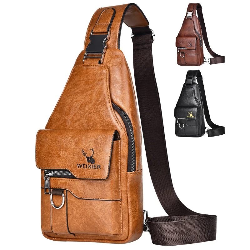 

Classic Retro Men's Versatile Single Shoulder Bag Waterproof Street Pack Phone Crossbody Bag Work Travel Big Capacity Waist Bags