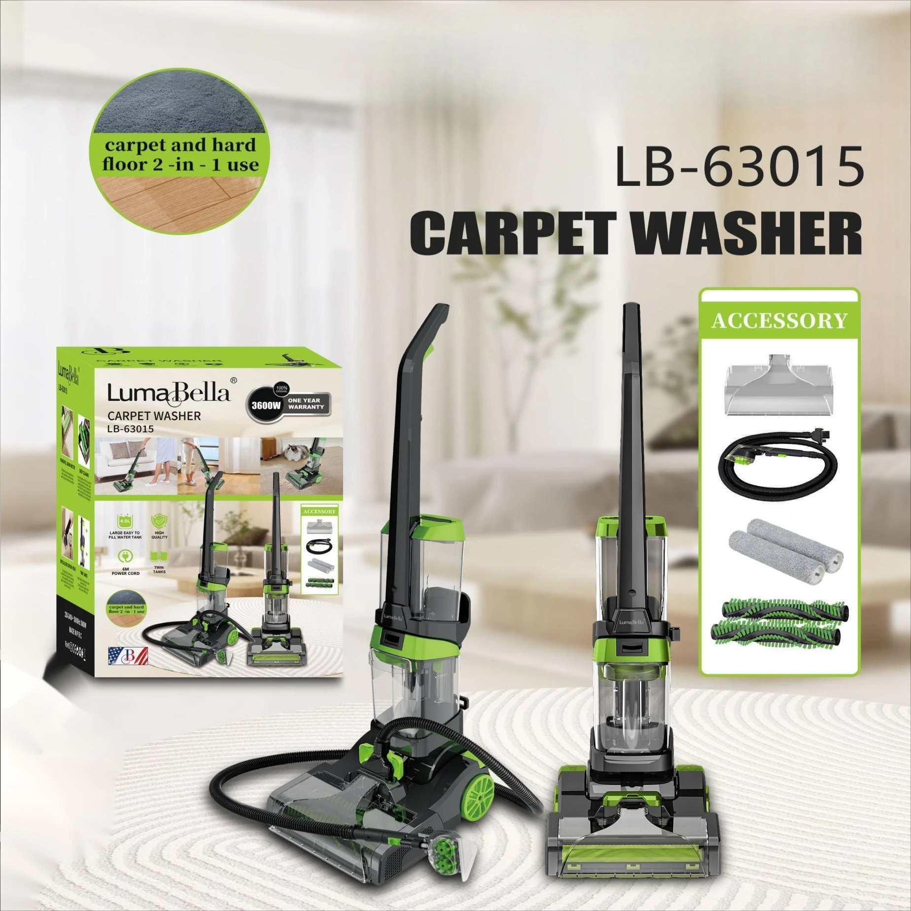 LB-63015 6 metros com fio máquina de limpeza de piso seco e molhado doméstico de alta potência forte máquina de lavar carpetes