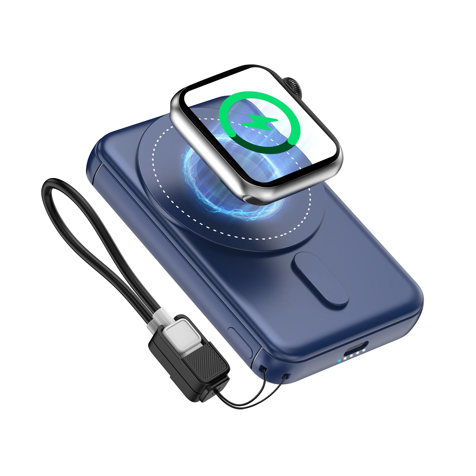 

SIXTHGU Magnetic Portable Charger, 3 in 1 Wireless Power Bank for Magsafe 5000mAh Battery Pack, PD20W Fast Charging