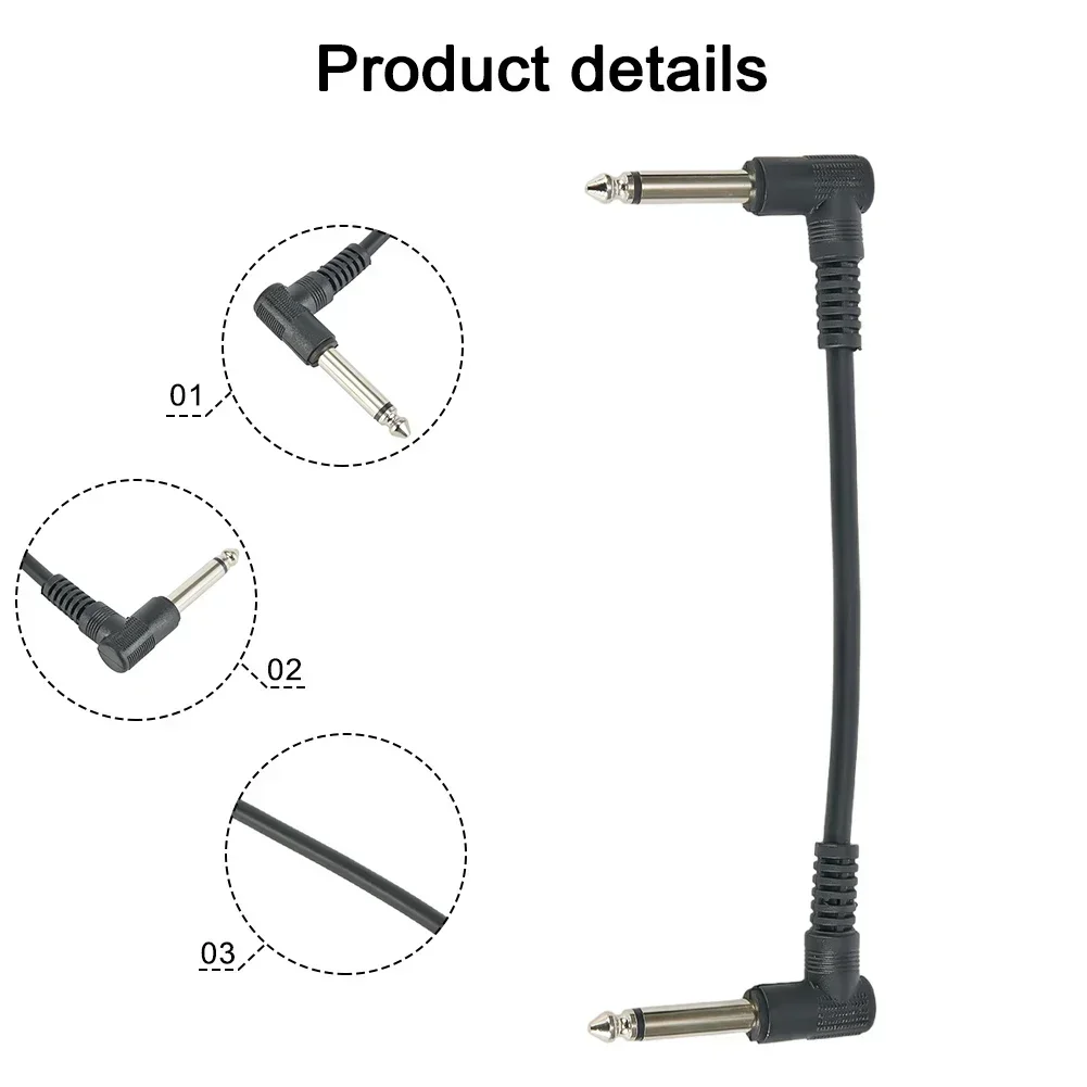 Gitarren effekt pedal kabelst ecker 1/4in Stecker kabel rechtwinklig 15cm 6,35mm Gitarren effekt pedal kabel