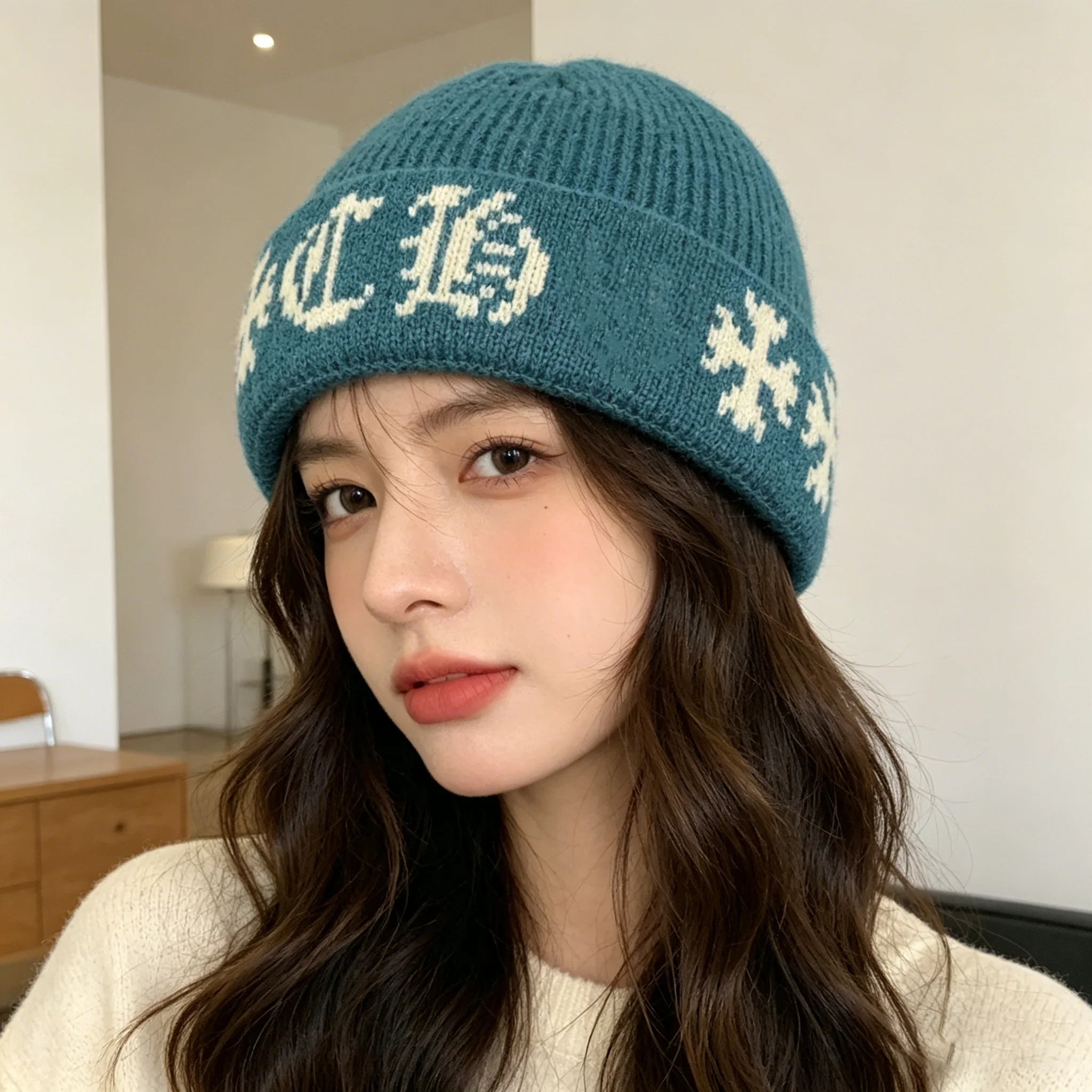Unisex Fashion Streetwear Headwear,  Black Knitted Beanie Ha