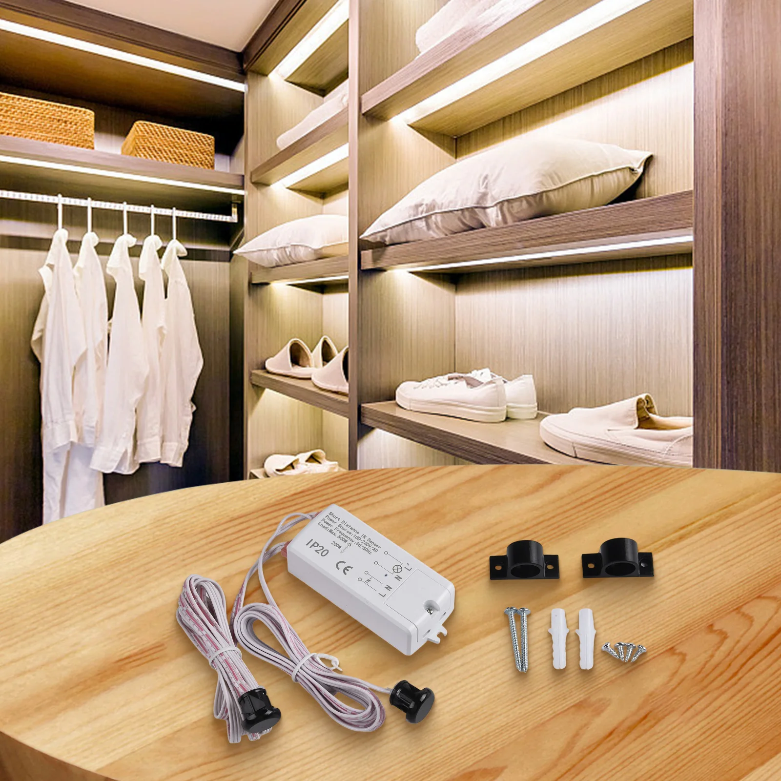 Convenient Light Activation Touch Sensor Door Elegant White Finish Flexible Installation For Home Decor Convenient