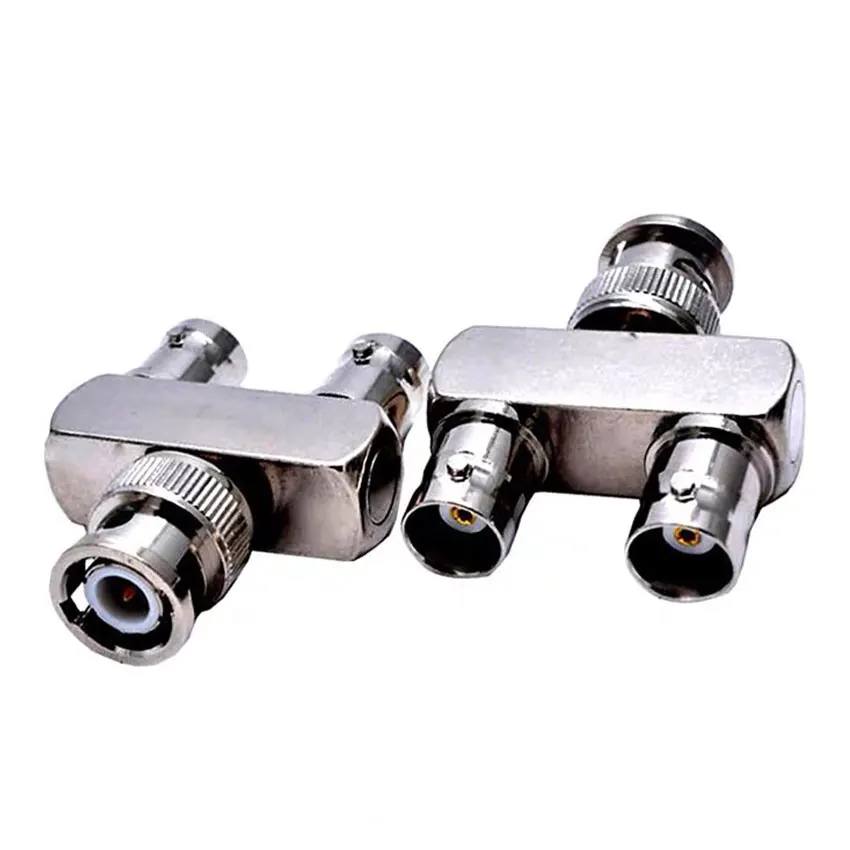 

1Pcs Q9 BNC Male Plug To 2x Double BNC Female Connector BNC Male To 2x Dual Female Tee Type 3Way Splitter Type Y Coax RF Adapter