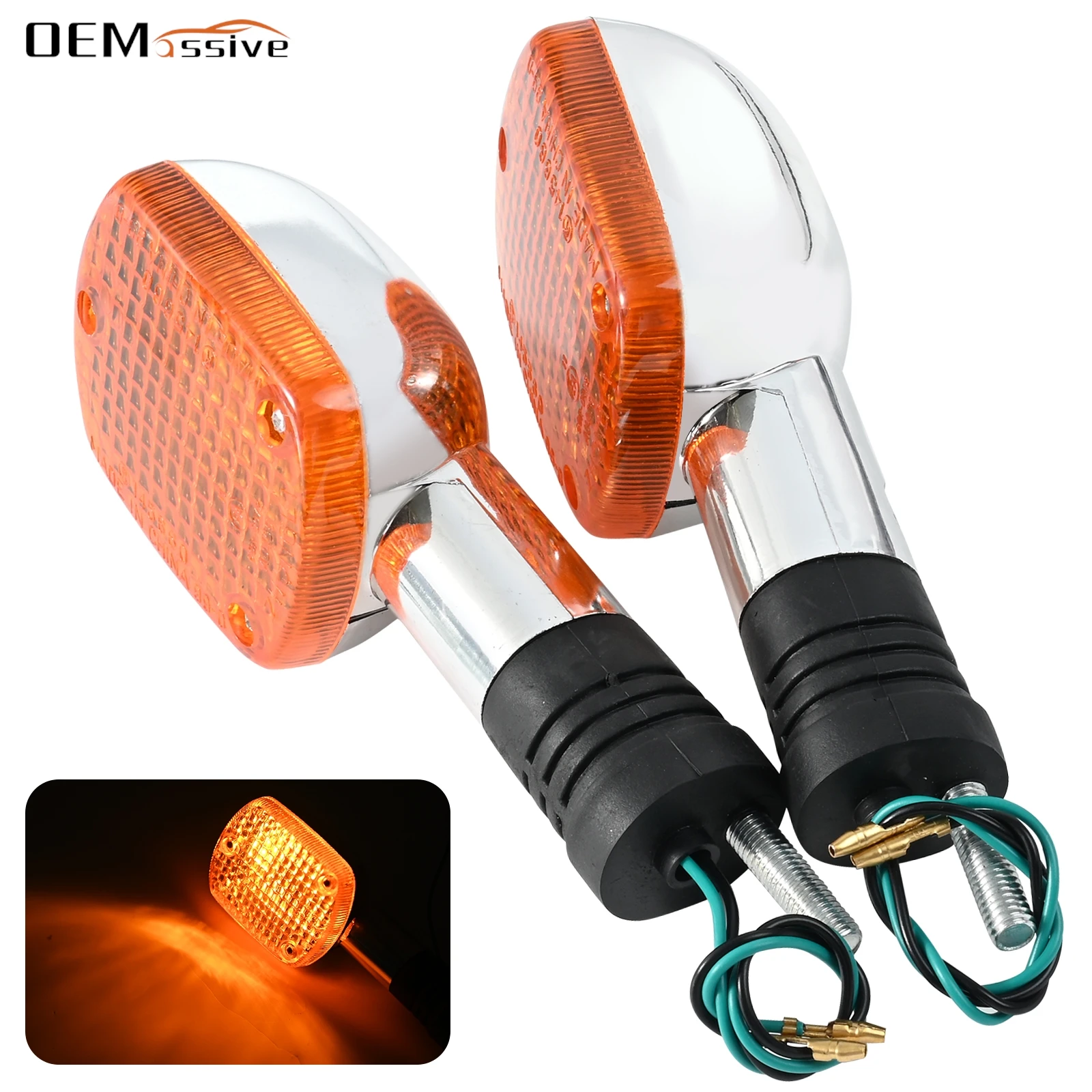 2X Driving Light Motorcycle Indicator Blinker Turn Signal Front Rear Waterproof For Honda Cbr600 F4I/F5 Cbr1000Rr Tail Lamp 8mm