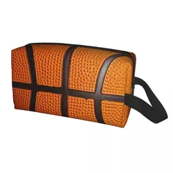 Trousse de toilette à motif de basket-ball personnalisée pour femmes, trousse de maquillage cosmétique de sport, trousse de rangement de beauté, trousse Dopp