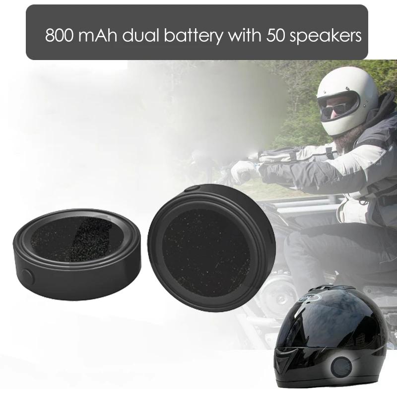 AB56-Motorcycle Helmet Bluetooth Headset Wireless Magic Sticky Waterproof Wind Noise Resistant High Battery Life 2 Pieces