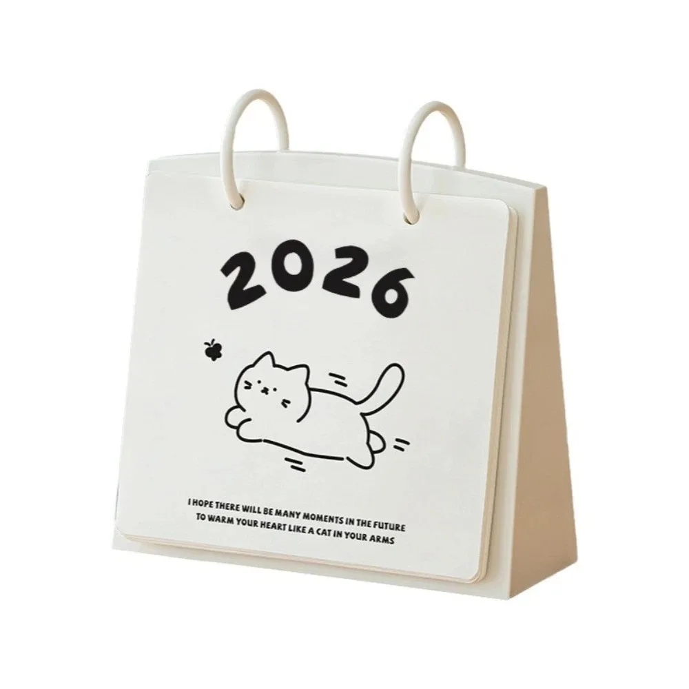 

Настольный календарь с рисунком кота на 2026 год лошади, список дел, планировщик расписания, простой ежедневник с героями мультфильмов, домашние настольные украшения