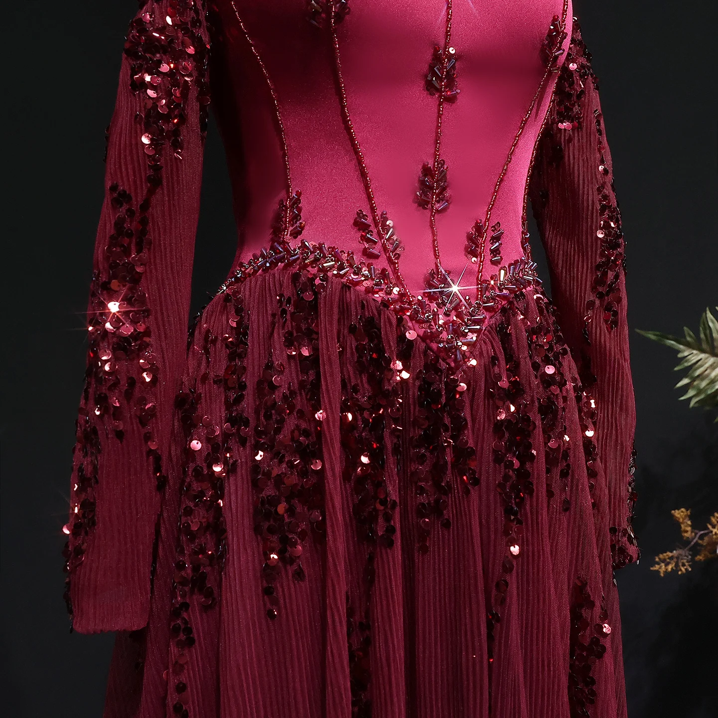Sharon Said Elegantes Sweetheart-Abendkleid mit Transparenten Langen Ärmeln und Perlen für Hochzeiten, Partys und Bälle SS628 Maßanfertigung – Detail 21