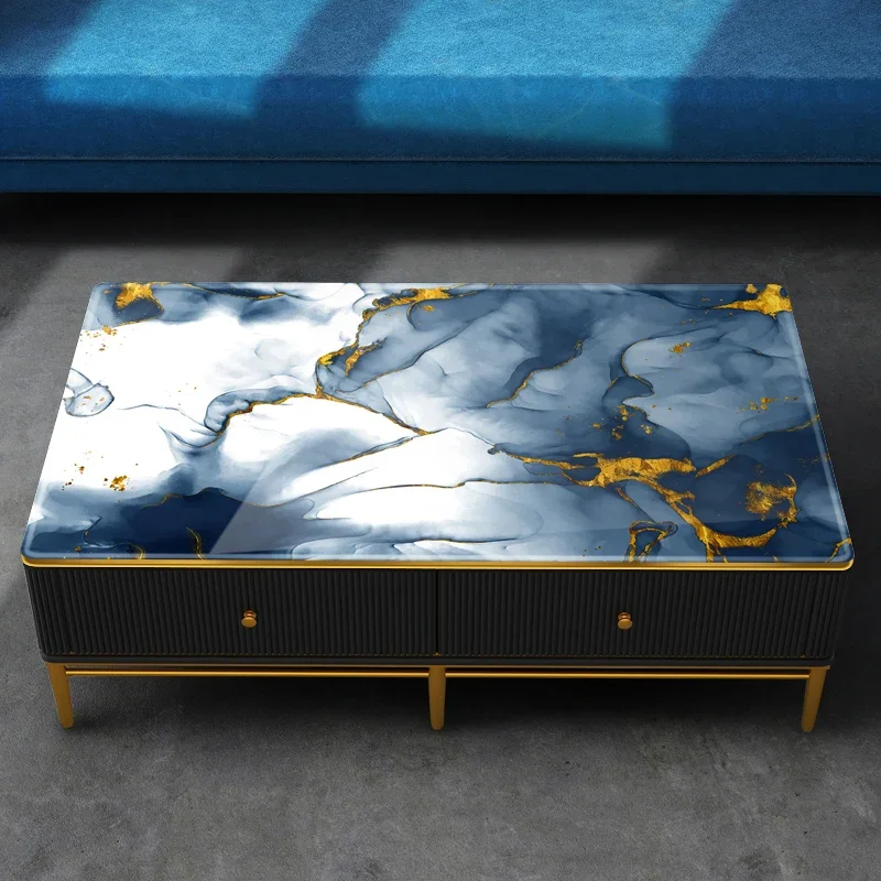 Nappe en PVC à motif marbre de haute qualité, tapis de table à manger, tapis de table basse, imperméable, anti-taches, sans lavage, résistant à l'usure
