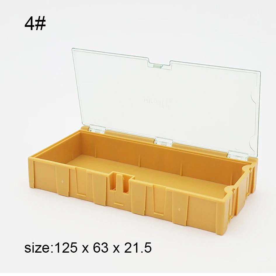 Original 4# Yellow Component storage box Square IC Components Boxes SMT SMD Boxes Combination Tool Plastic Case 50pcs/lot