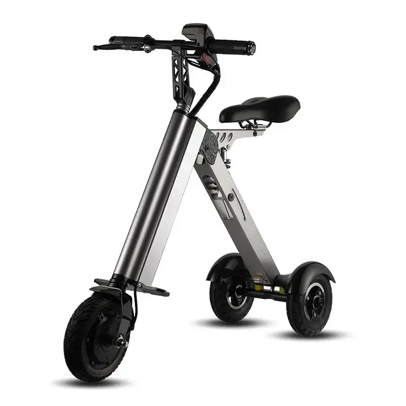 【HOT】K7S Simple Shape Mini E-Bike Three-wheel Foldable Electric Scooter For Adult Intelligent Electric Bike Bicycle 250W 36V 7.8