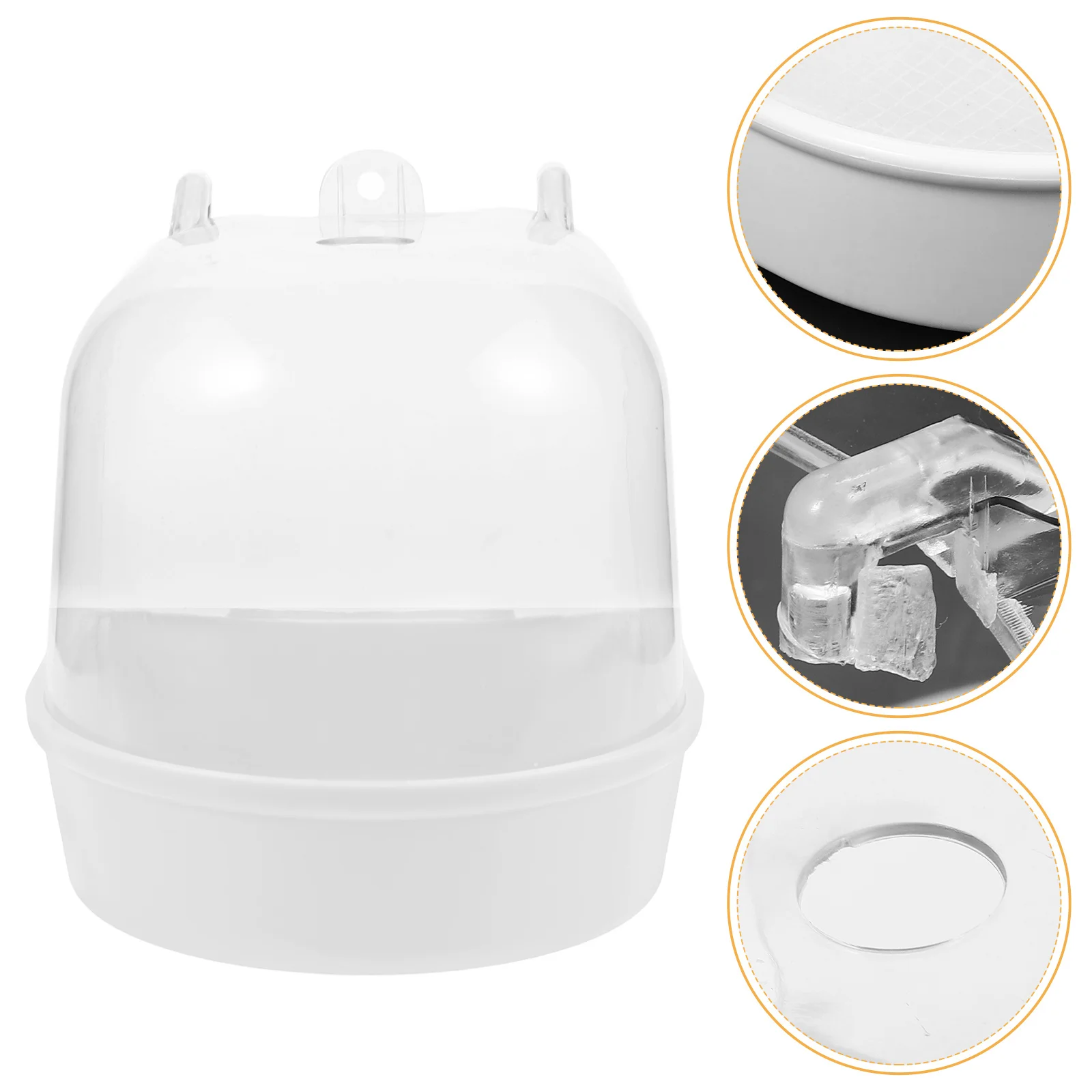 

Small Transparent Bird Bath for Cage - Hanging Parrot Bathtub for Parakeets Cockatiels - Easy Clean ABS Pet Bird Bath Indoor