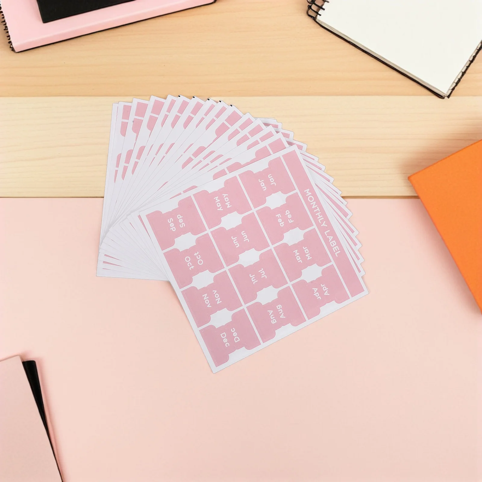 15 Sheets Monthly Index Tabs Stickers Decorative Adhesive Planner Tabs for Study Office Journal Calendar Label Organization