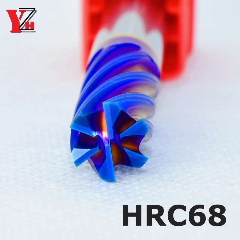 6 Flute HRC63/HRC68 Cutter CNC Machine Router 4mm 5mm 6mm 8mm 10mm 12mm 14mm 16mm 20mm For Steel