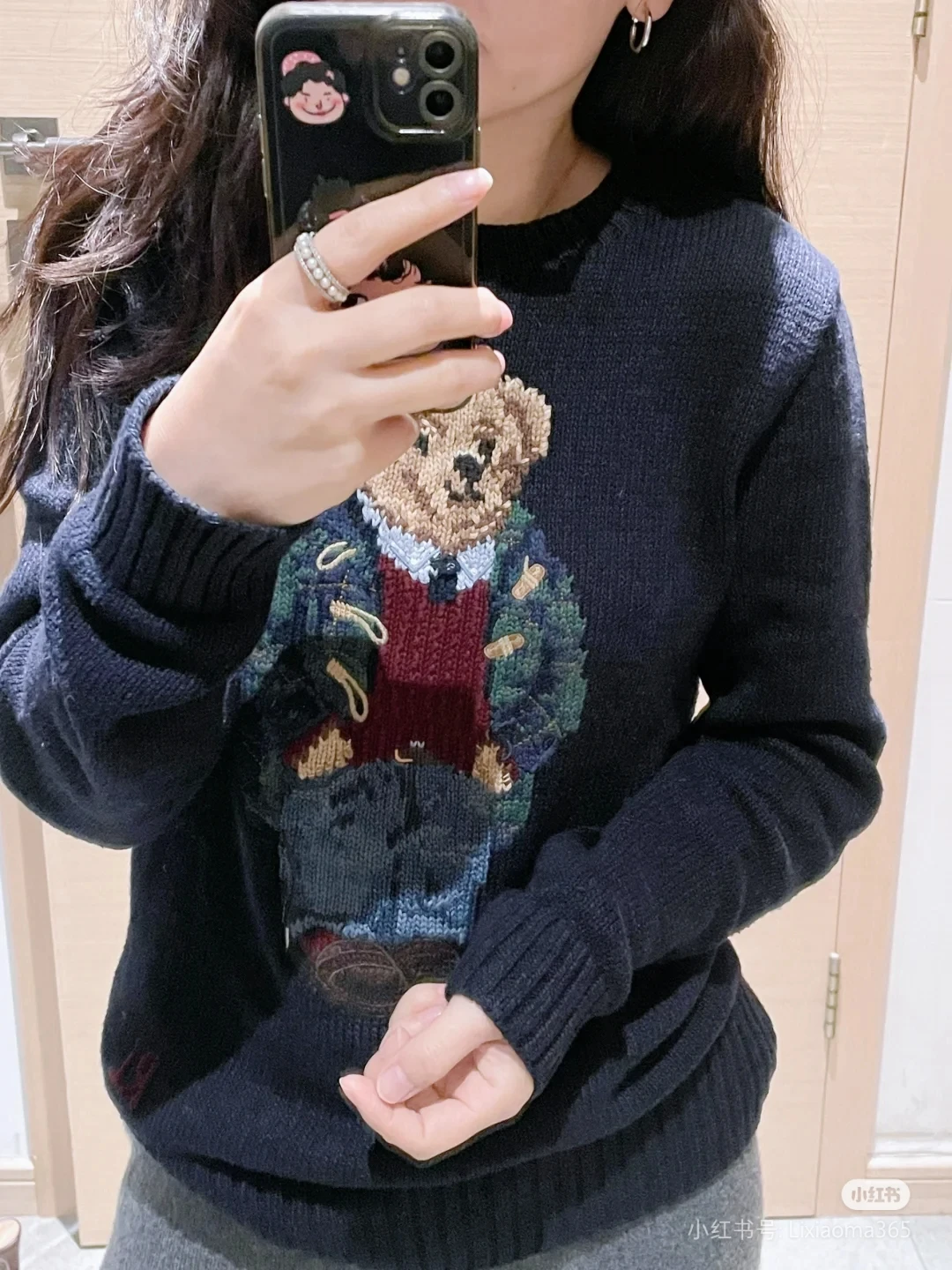 Sweater Unisex Autumn and Winter Warm and Comfortable Casual Cartoon Bear Embroidery Pattern Pure Cotton Sportswear