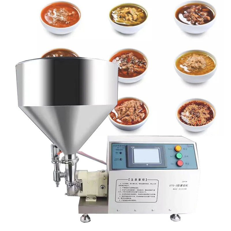 100ml-5L Liters High Viscosity Chili Sauce Ketchup Honey Filler Semi Automatic Cream Paste Rotor Lobe Pump Filling Machine