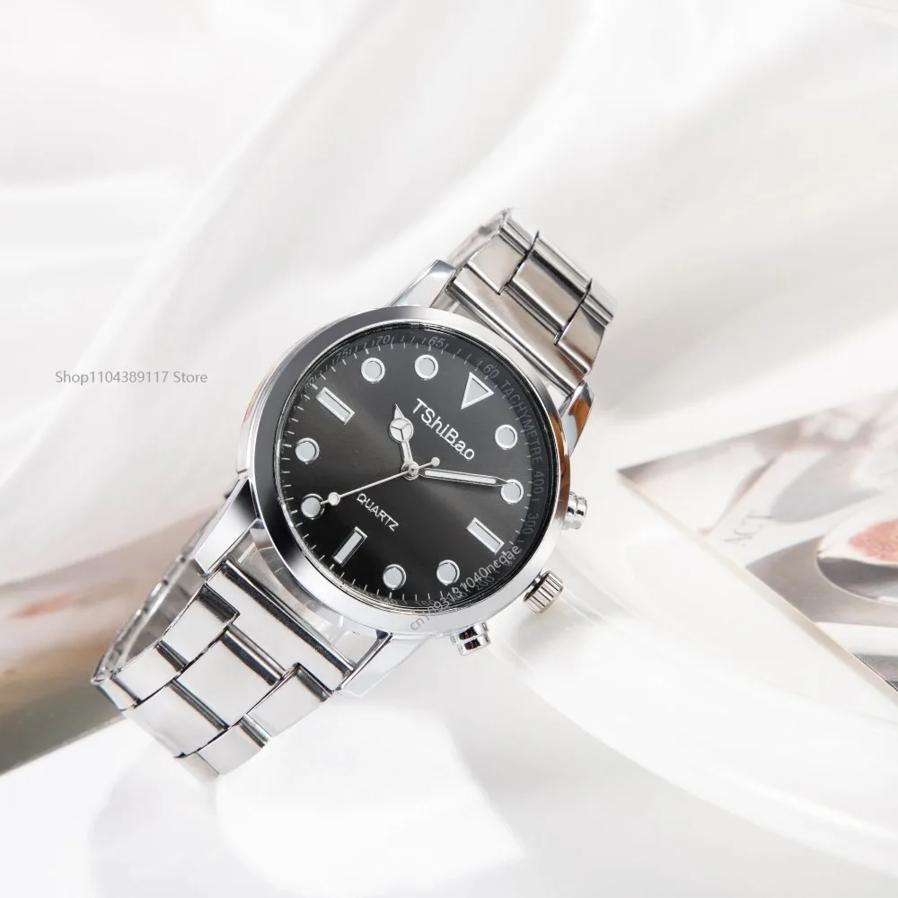 ساعات يد فاخرة للرجال، ساعة كوارتز تناظرية عصرية بحزام من الفولاذ المقاوم للصدأ، ساعة رجالية كاجوال بسوار رقمي