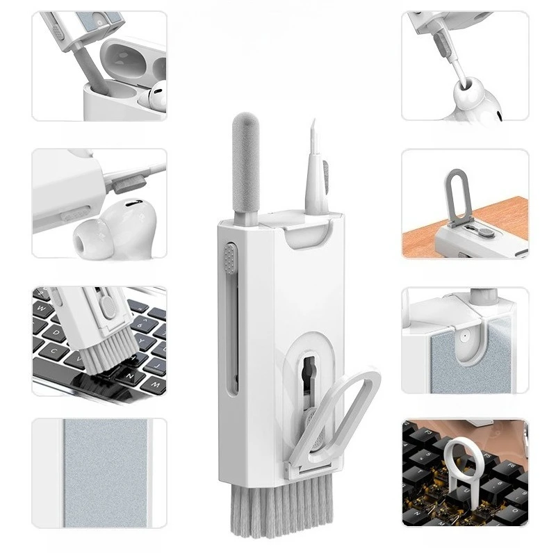 Screen Cleaning Kit Laptop Dust Soft Brush Phone Earphone Gap Cleaning Pen Multi‑purpose Screen Wipe Tool