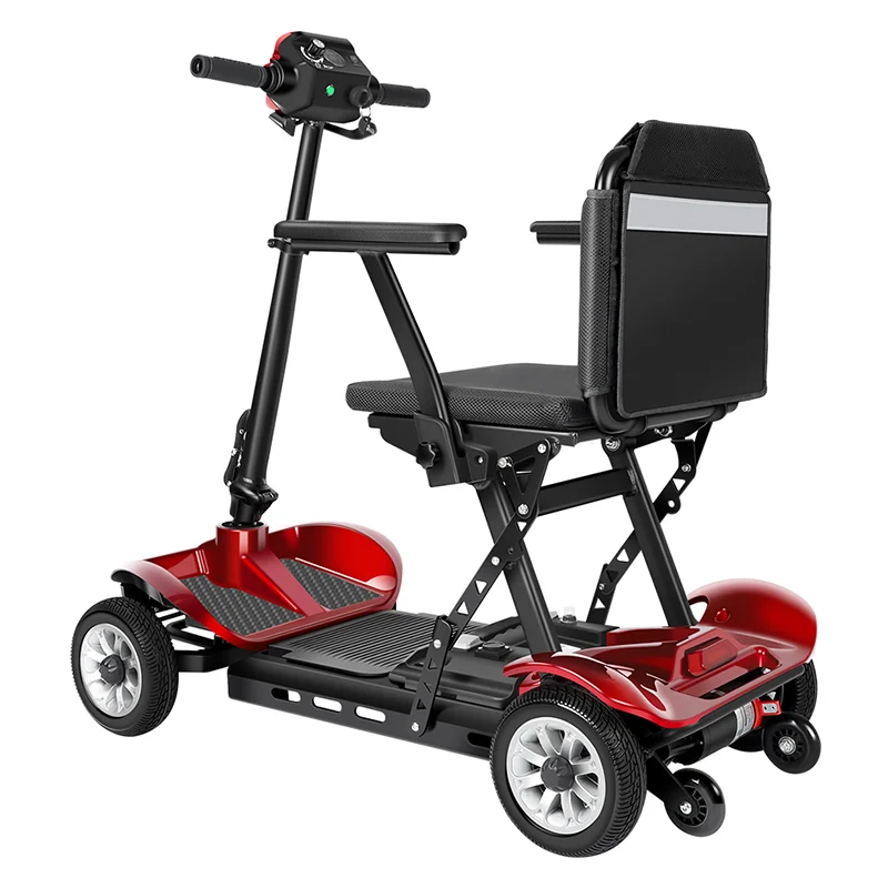 Scooter de mobilité pliable tout terrain pour personnes handicapées, moteur injuste, 4 roues, 270W