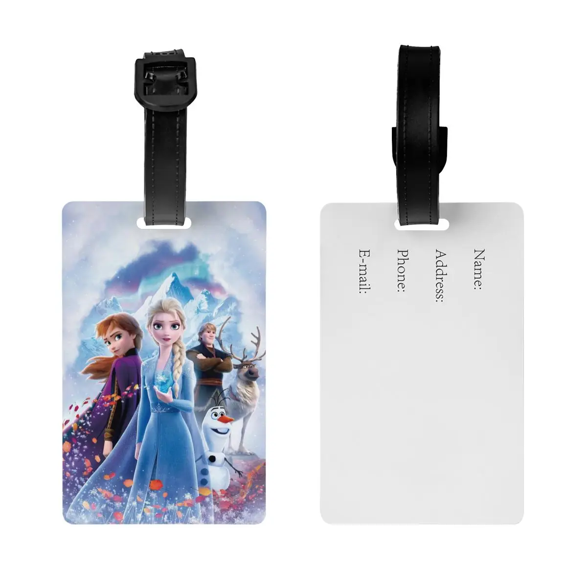 Custom Cartoon Frozen Princess Luggage Tag Anna And Elsa Suitcase Baggage Privacy Cover ID Label