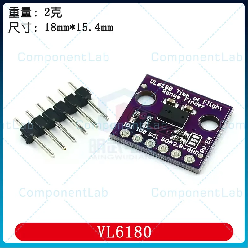 5-25pcs VL6180 flight time sensor module digital signal, high precision, 2 grams weight, 18mm size