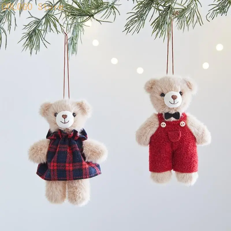 Christmas Bear Hanging Ornament for Tree Wreath and Doorway Display D0LD