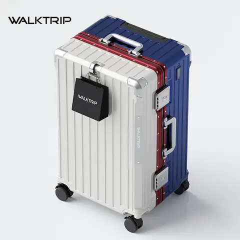 High Quality Aluminum Frame Luggage Upgraded Thickened PC Suitcase Travel Bag with Cup Holder 20/24/26/28/30 Inch TSA Custom
