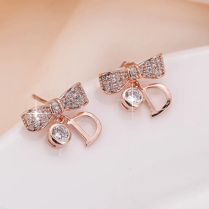 Japanese Korean Fashion Delicacy High Quality Lettered D Ear Stud Friends Banquet Wear BEEKING WOMEN\'S Jewelry Earrings 2022