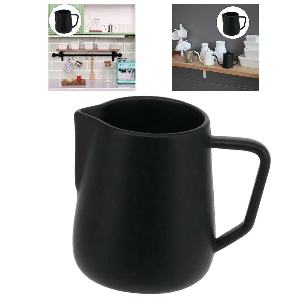 Doll Furniture Metal Miniature Latte Art Pot Toy for Children’s House Simulation Kitchen Pretend Play Decor