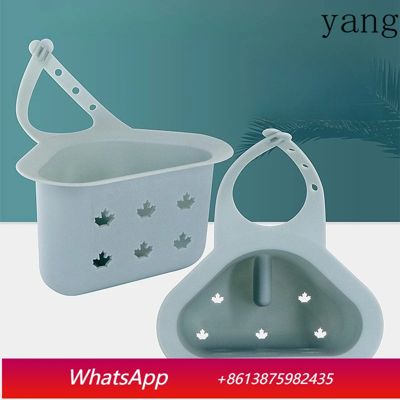 

LMM kitchen drain basket sink side hanging faucet plastic buckle triangular sink basket