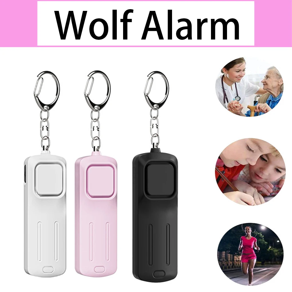 Woman Children Elder Emergency Alarms with Light Portable Self-defense 130dB Loud Alerts Security for Outdoor Black