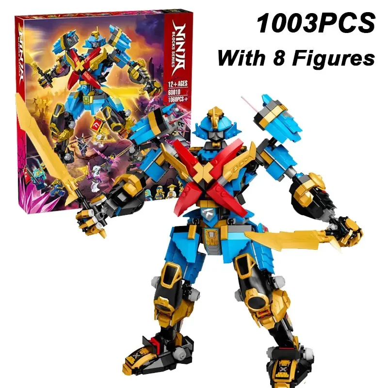 

1003PCS Mecha Nya's Samurai X MECH Building Blocks With 8 Figures MOC Assemble Bricks Toy Gift For Kids Boy