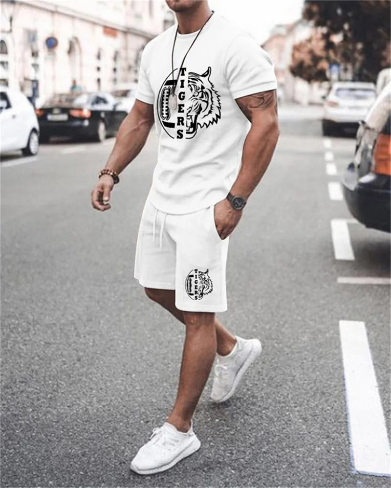 

New Men Suit Fashion 2-piece Set Men Street Short Shirts Shorts Pants Casual Oversized Comfortable Clothes Jogging Training Set