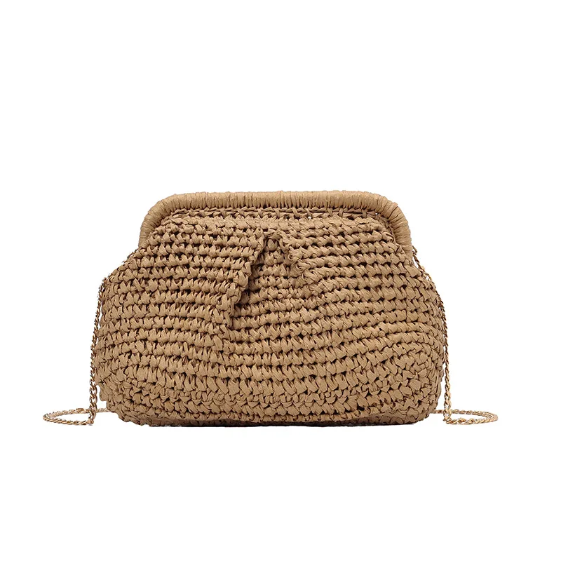 

Hand Woven Crossbody Bag New Bohemian Style Beach Vacation Woven Bag Versatile Chain Women Shoulder Shell Bag Hot Selling Item