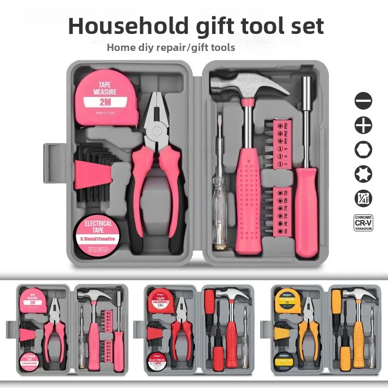 2026 Household Storage Repair Tool Box Kit Hex Key Pliers Screwdriver Combo For Furniture Appliance Maintenance